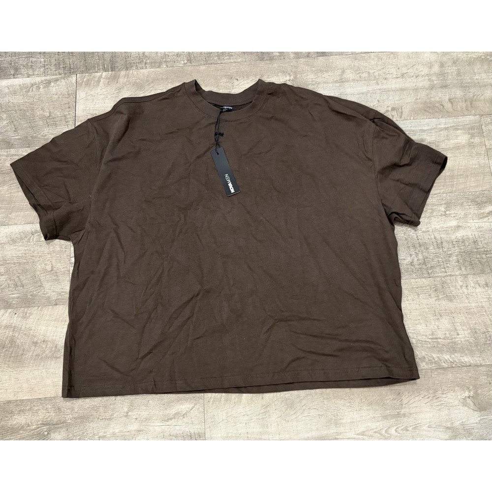 New Nova Men Fashion Nova Brown Short Sleeve Tee Shirt XXXL